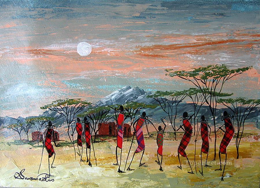 Shiundu L’Initiation de l’Afrique Peintures à l'huile
